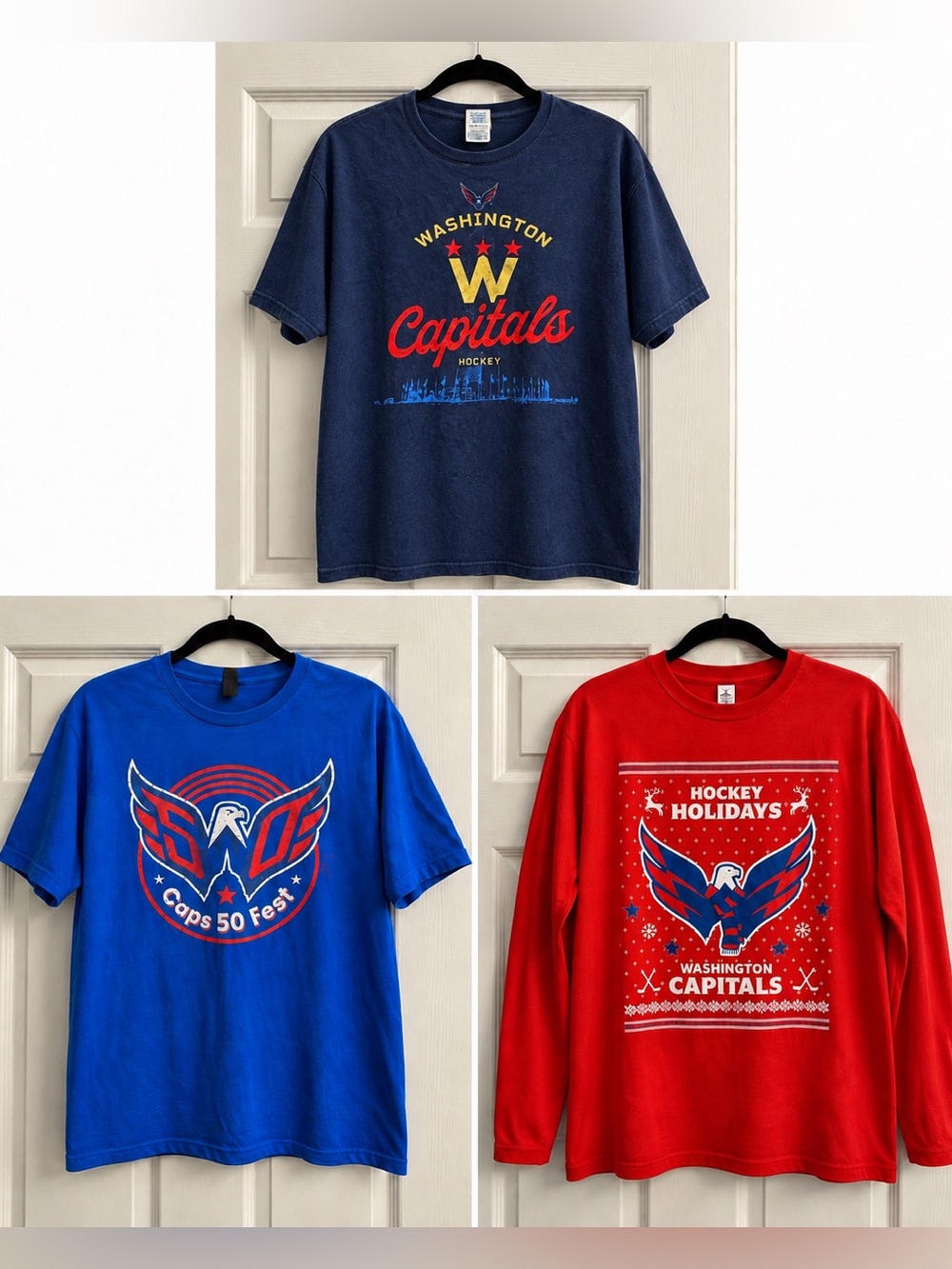 Washington Capitals T-Shirts & Long Sleeve - Set of 3 - Unisex Size XL